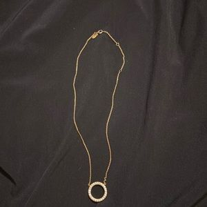 Pandora Gold Necklace with Stone set Circle